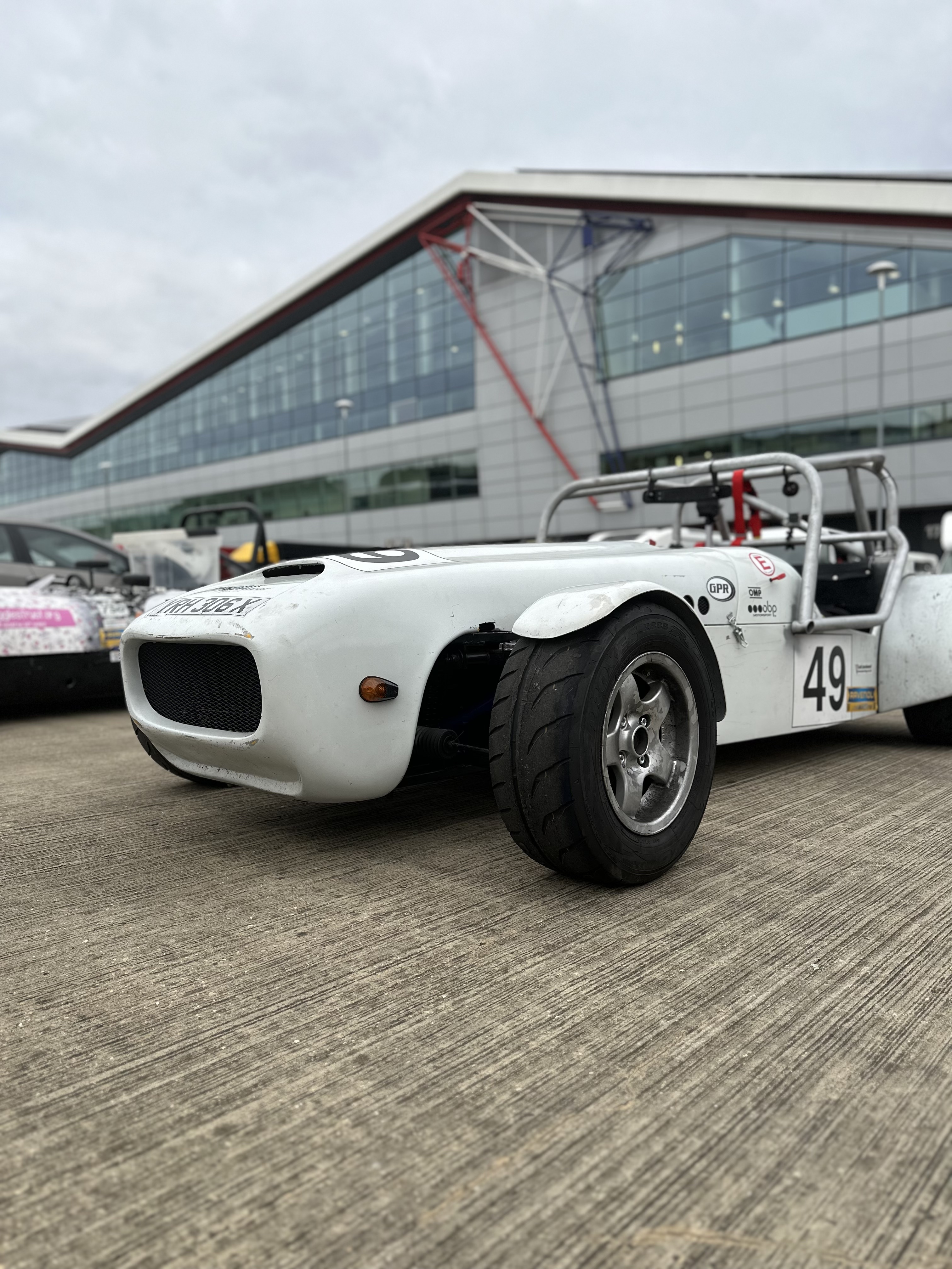 Car at Silverstone in the pits